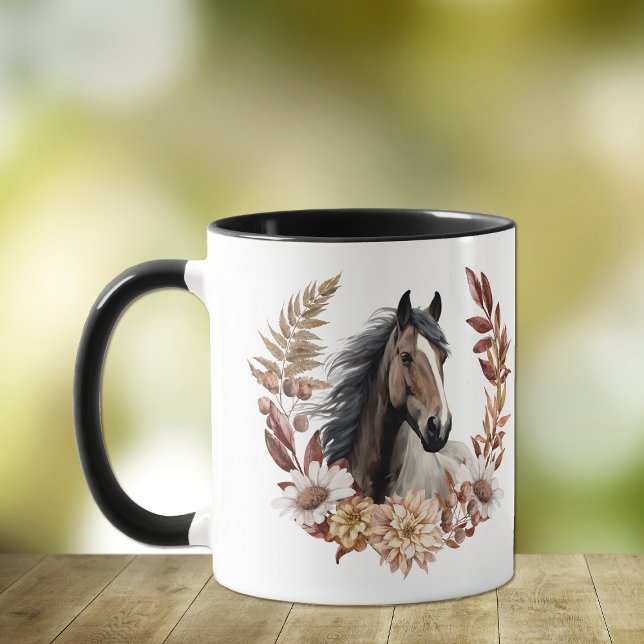 Brown Grulla Horse Autumn Wandeans Mugg (Skapare uppladdad)