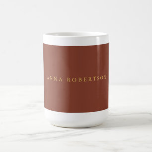 Brown Guld Färg Professionell Trendig ditt namn Kaffemugg