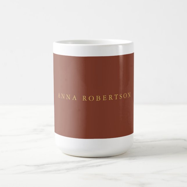 Brown Guld Färg Professionell Trendig ditt namn Kaffemugg (Center)