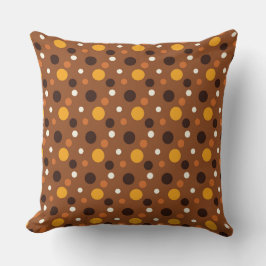 BROWN GULD GULT HALLOWEEN POLKA DOTS KUDDE
