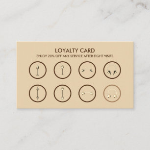 Brown Guld Loyalty Body Piercing Lojalitetskort
