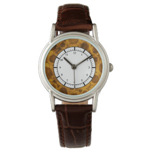 Brown Guld Steampunk Grunge Mönster Watch Watch Armbandsur