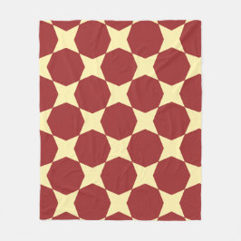 Brown Gult Circle Hexagon Art-Deco Retro Mönster Fleecefilt