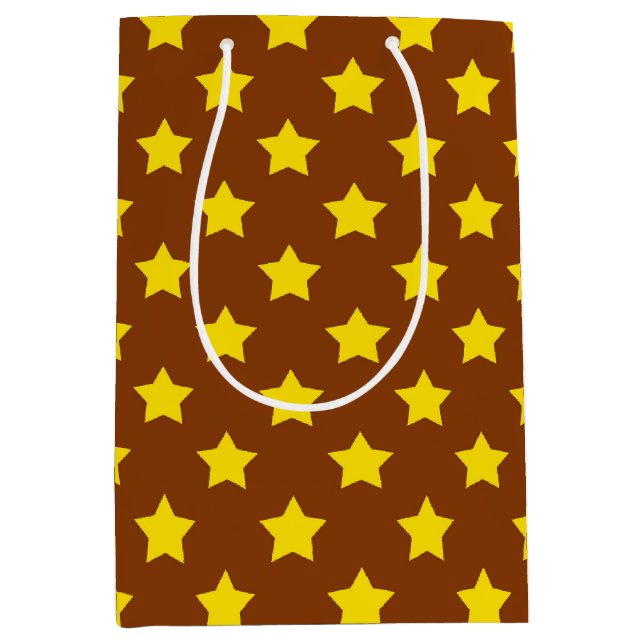 Brown Gult Stars Mönster dekorativ (Framsidan)