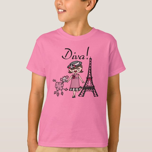 Brown Hair Diva T-shirt (Framsida)