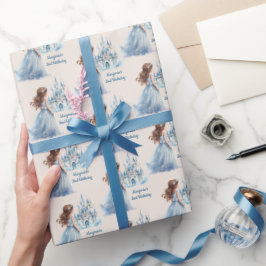 Brown Hair Princess och Castle Presentpapper