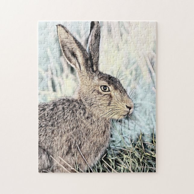 Brown Hare Puzzle Pussel (Vertikal)