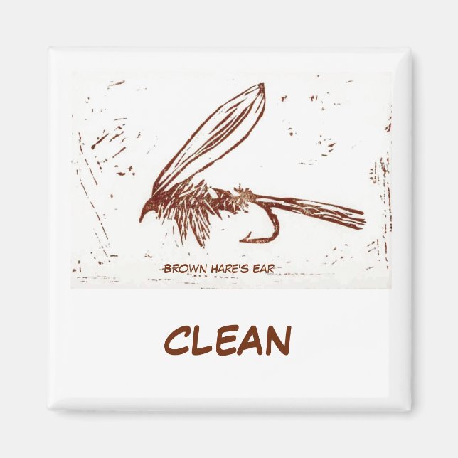 "Brown Hare's Ear" Dish Washer Status Magnet (Framsidan)