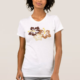 Brown Hawaiian Flowers T Shirt