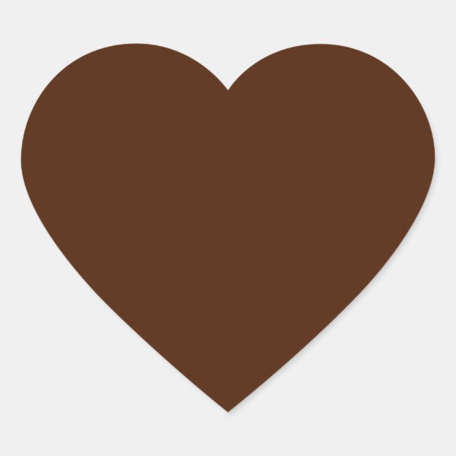 Brown Heart Sticker Hjärtformat Klistermärke (Framsida)