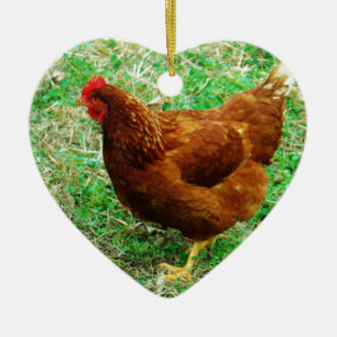 Brown Hen Julgransprydnad Keramik