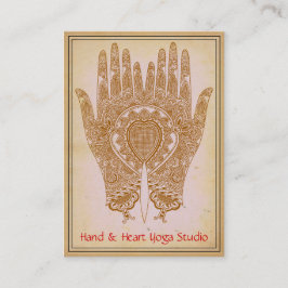 Brown Henna Händer Yoga Studio Affärskort Visitkort