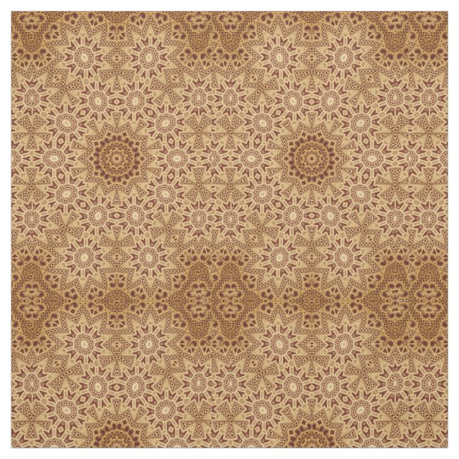 Brown Henna Snöre Skriv ut blomma Mönster Fabric Tyg (Provkarta)
