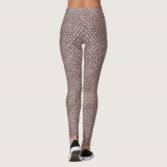 Brown Herringbone Mönster Leggings (Baksida)