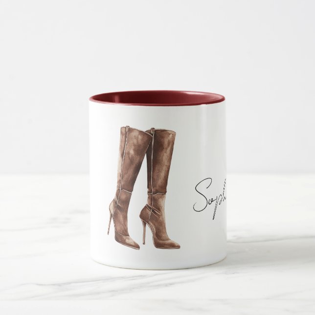 Brown High Heel Boots Mugg (Center)