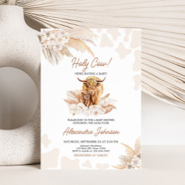 Brown Highland Cow Baby Shower Inbjudningar
