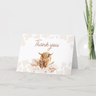 Brown Highland Cow Baby Shower Tack Kort