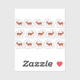 Brown Hjort Walking Festive Mönster Klistermärken