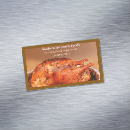 Brown Homestyle tillagad Turkiet beredd Mat Magnetiska Visitkort