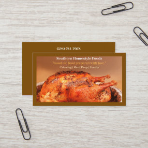 Brown Homestyle Turkey Kött Home Cooking Mat Visitkort