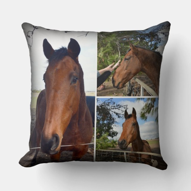 Brown Horse Beauty, Collage Kudde (Framsida)