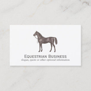 Brown Horse Equestrian Simple Affärskort Visitkort