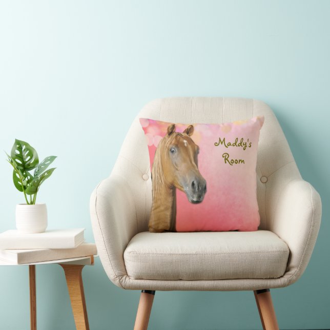 Brown Horse Girls Bedroom Anpassningsbar Pillow Kudde (Stol)
