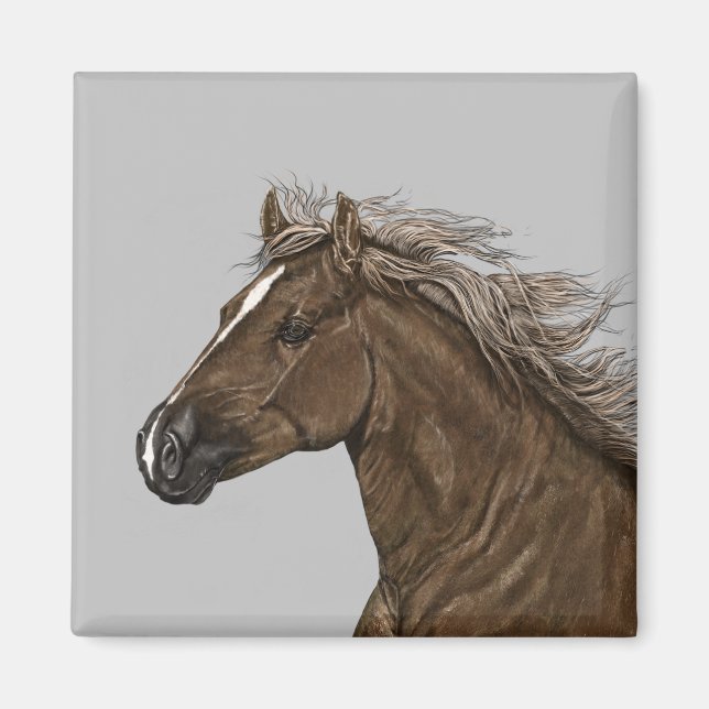 Brown Horse Head Magnet (Framsidan)