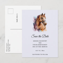 Brown Horse head Porträtt i Watercolor Meddelande Vykort