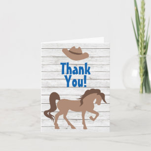 Brown Horse och Cowboy Hat Western Tack Kort