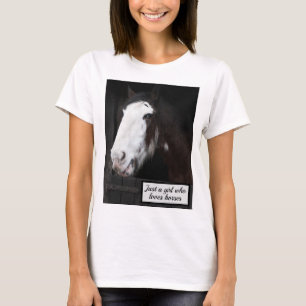 Brown Horse på Farm Bara en flicka som Kärlek Hors T Shirt