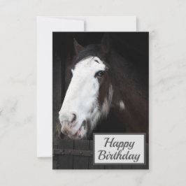 Brown Horse på Farm Grattis på födelsedagen Card Kort