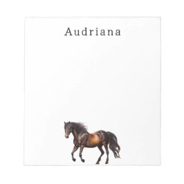 Brown Horse Personlig Namn Anteckningsblock