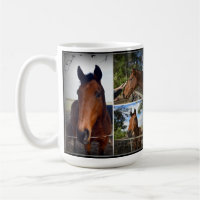 Brown Horse Photo Collage, kaffe Mugg