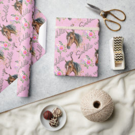 Brown Horse Rosa Birthday Girl Cowgirl Presentpapper