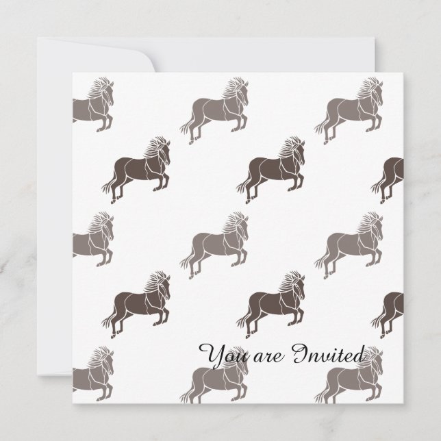 Brown Horses Animal Birthday Inbjudningar (Framsida)