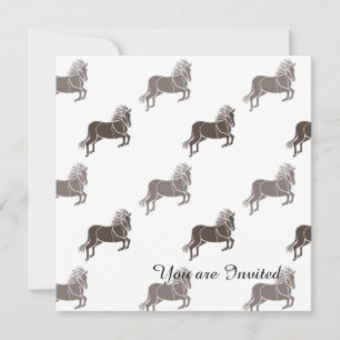 Brown Horses Animal Birthday Inbjudningar