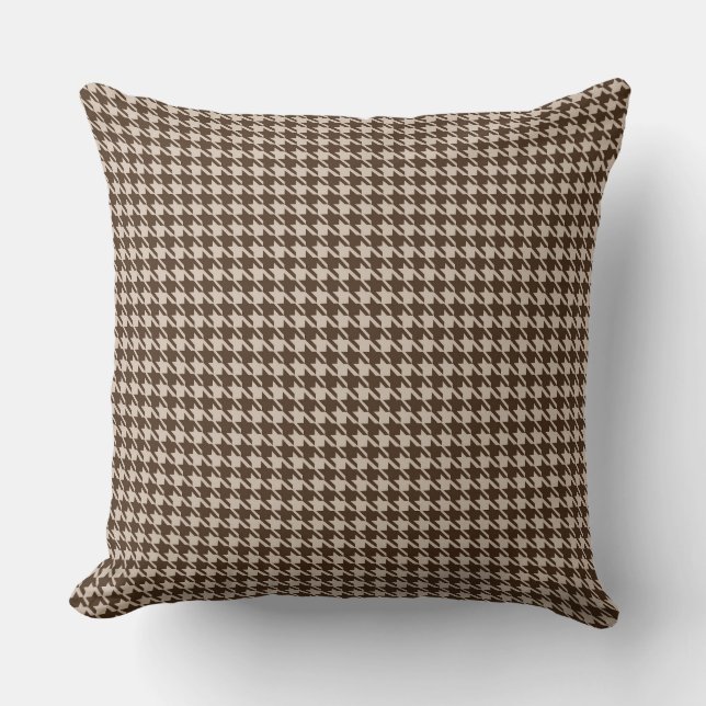 Brown Houndstooth Kudde (Framsida)