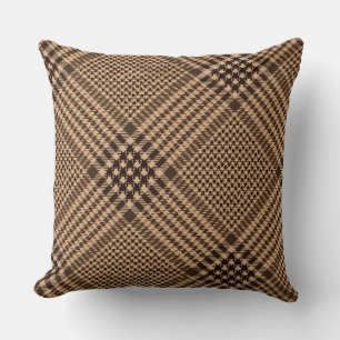 Brown Houndstooth Scottish Check Play Mönster Kudde