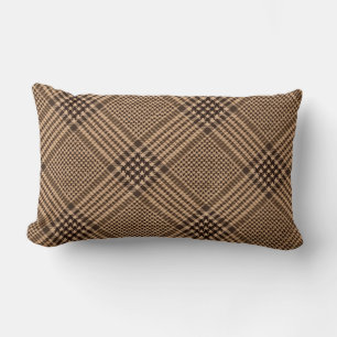 Brown Houndstooth Scottish Check Play Mönster Lumbarkudde