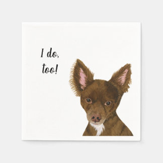 Brown Hund Anpassningsbar Cocktail Napkin Pappersservett