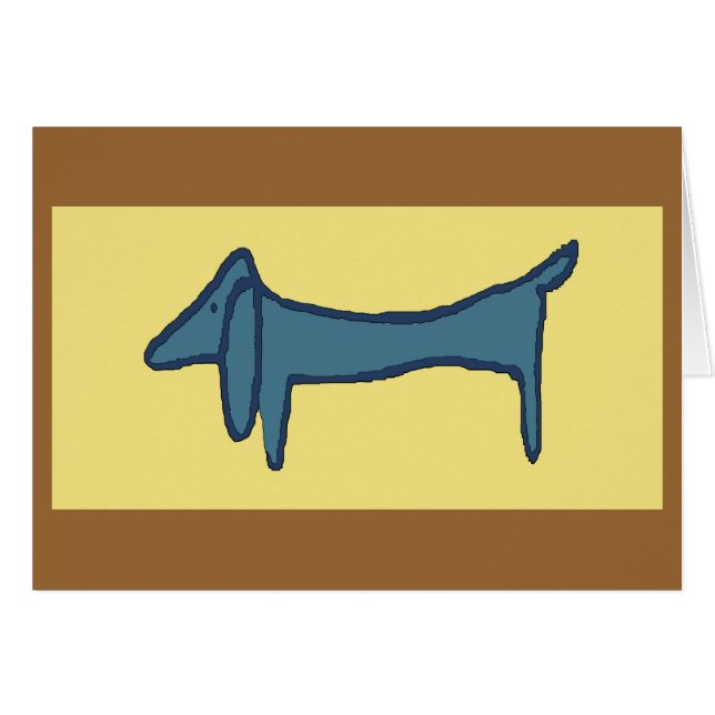 Brown Hund, Dachshund OBS Kort (Framsidan Horizontal)