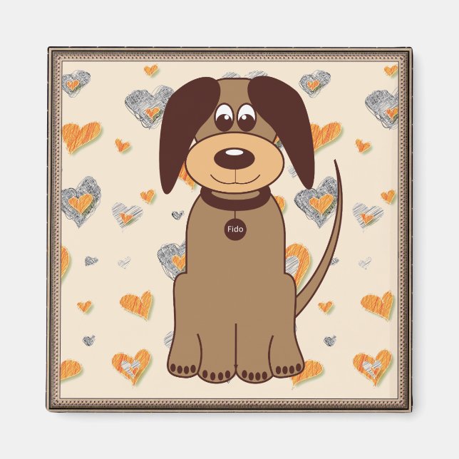 Brown Hund Fridge Magnet (Framsidan)