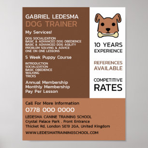 Brown Hund, Hund Trainer Advertising Poster