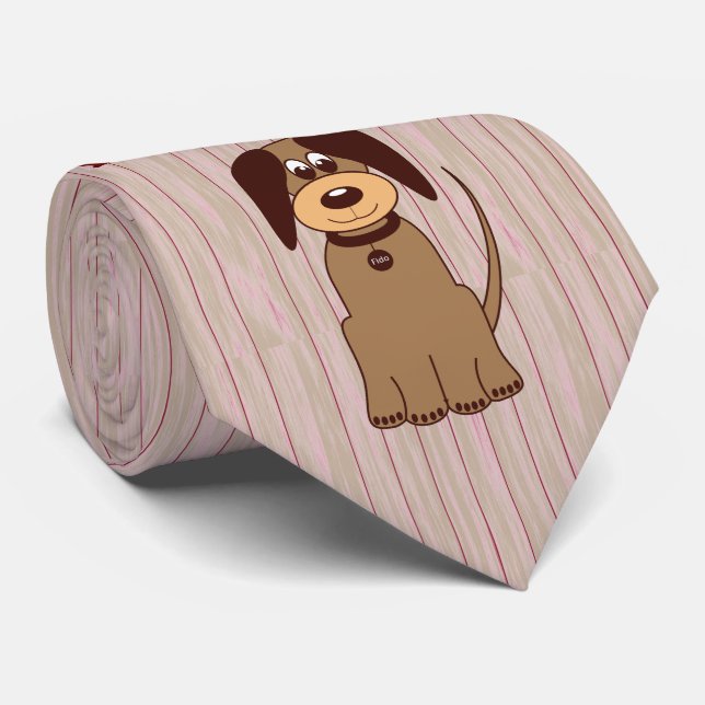 Brown Hund Necktie Slips (Rullad)
