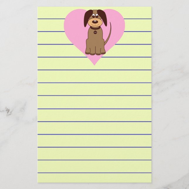 Brown Hund Stationery Brevpapper (Framsida)