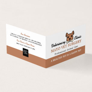 Brown Hund, veterinär, veterinärinformation Visitkort