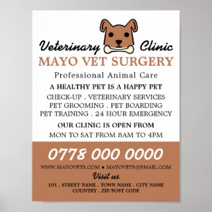 Brown Hund, veterinär, veterinärtjänst Poster