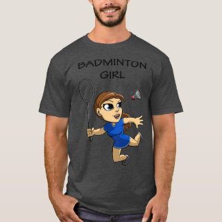 Brown Hved Badminton Girl Own Court T Shirt