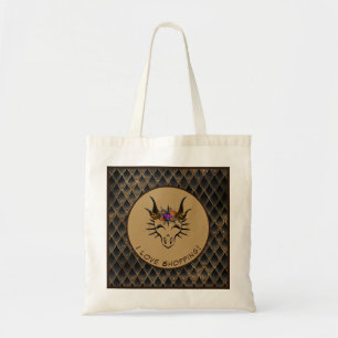 Brown I Kärlek Shopping Dragon Head & Scale Tygkasse